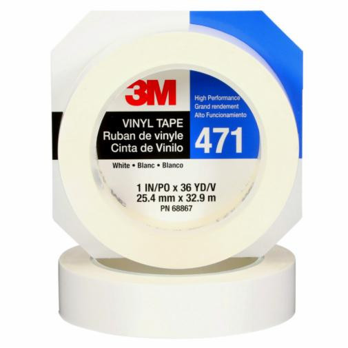 Ruban vinyle 471, 25,4 mm x 32,9 m, 5,3 mils, Blanc