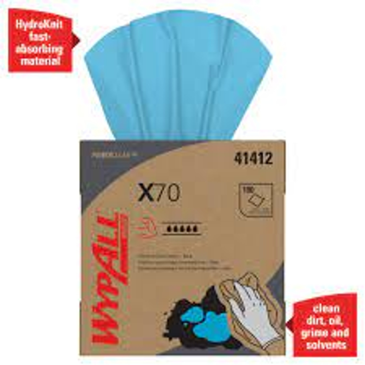 Chiffons industriels X70 WypAllMD supérieurs, Robuste, 16-4/5" x 8-1/3"