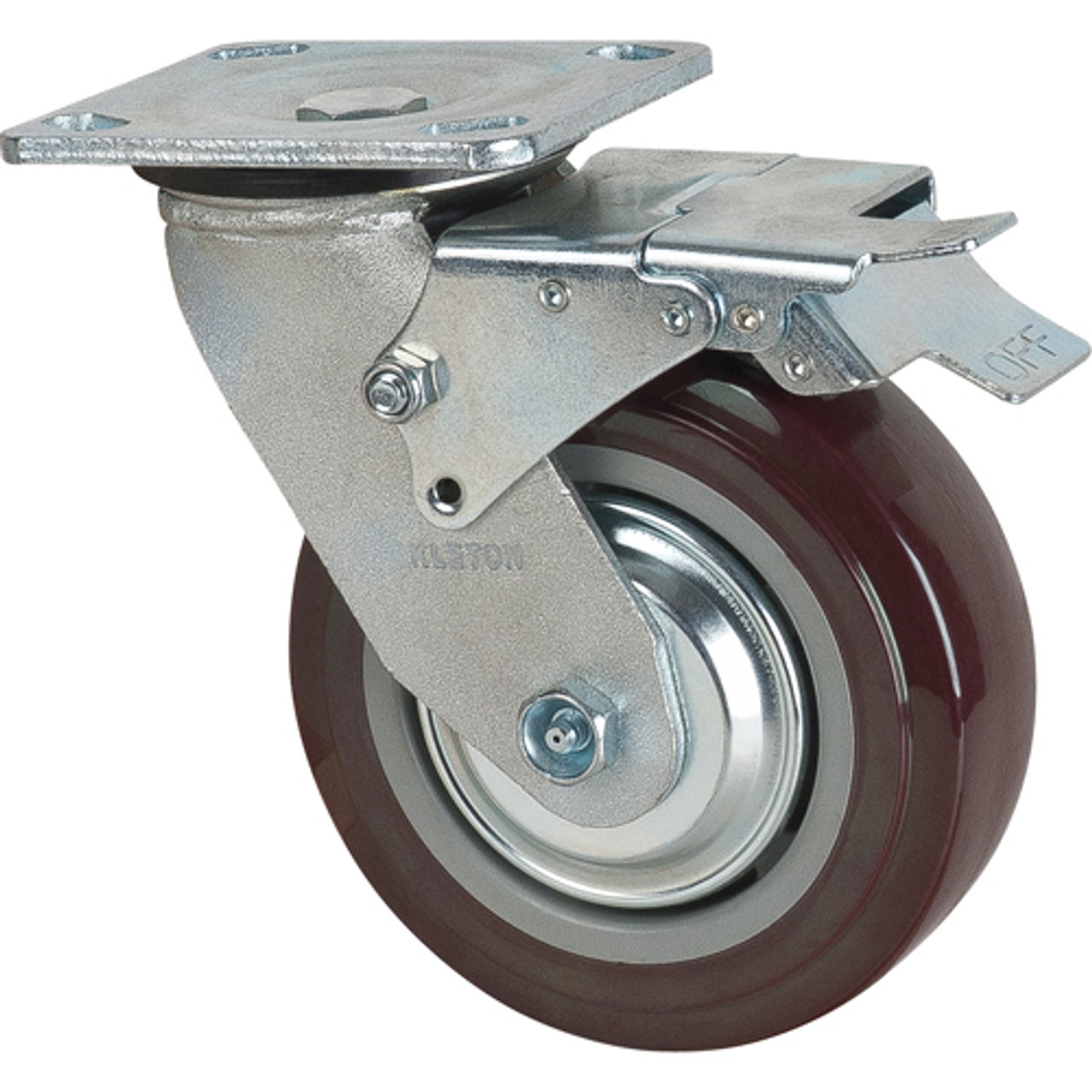 Roulette Pivotante avec Frein 6" Polyuréthane 850 lb