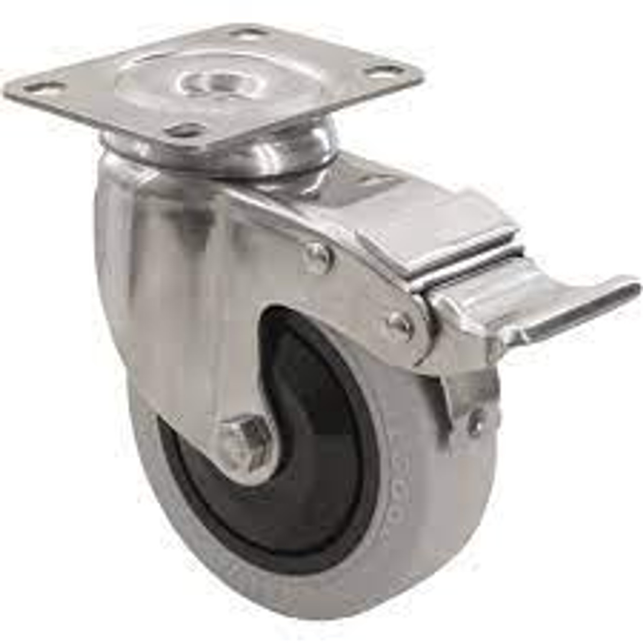 Roulette 2309 2 freins Pivotant 4" Gris EnvirothaneMC 350 lb
