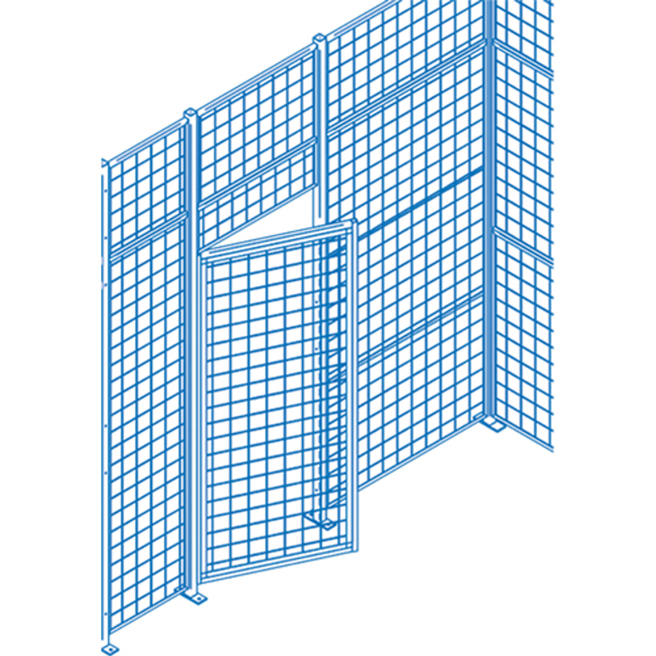 Composantes partitions cloisons grillagées - Portes battantes 3' x 7'