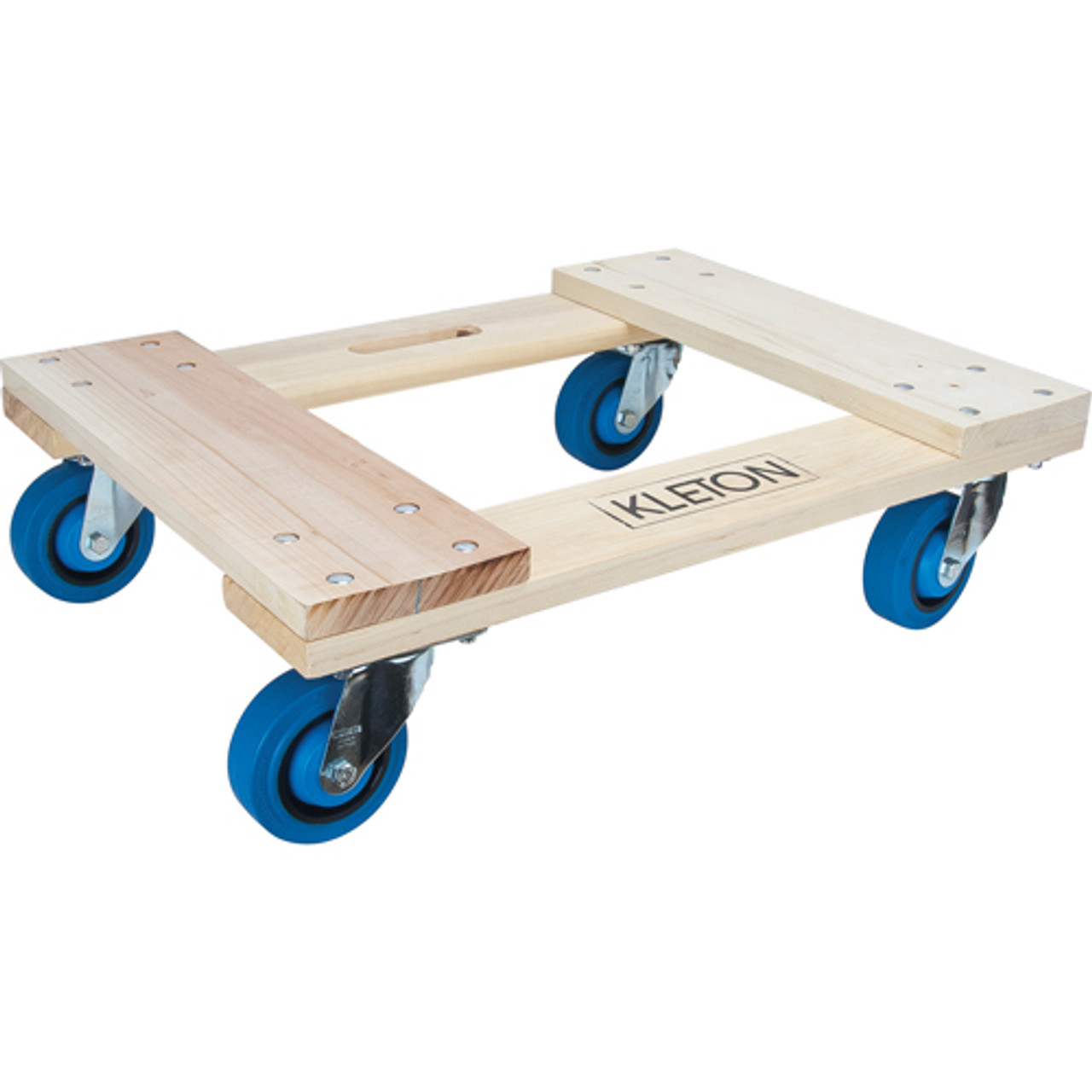 Socle en bois dur roulant, Roues en caoutchouc, Capacité 1400 lb, Dimensions 18" x 30" x 7"