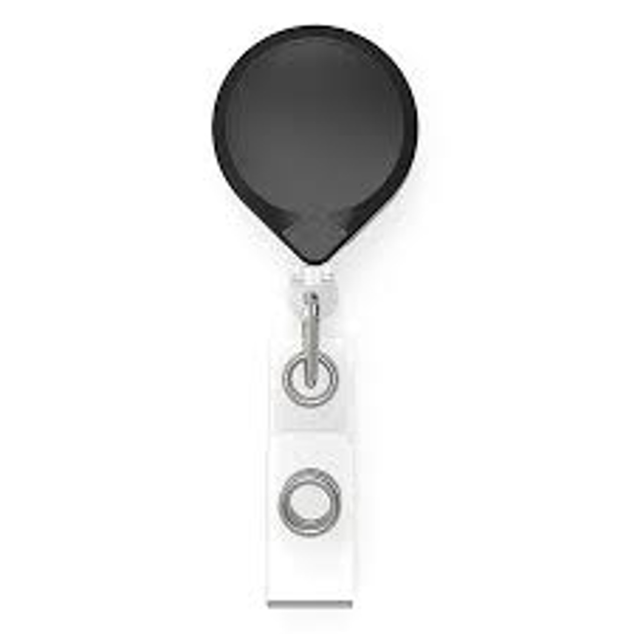 Porte-insignes rétractables pour carte d'identité Mini-BakMD en plastique avec câble de 36" et fixation agrafe de ceinture.