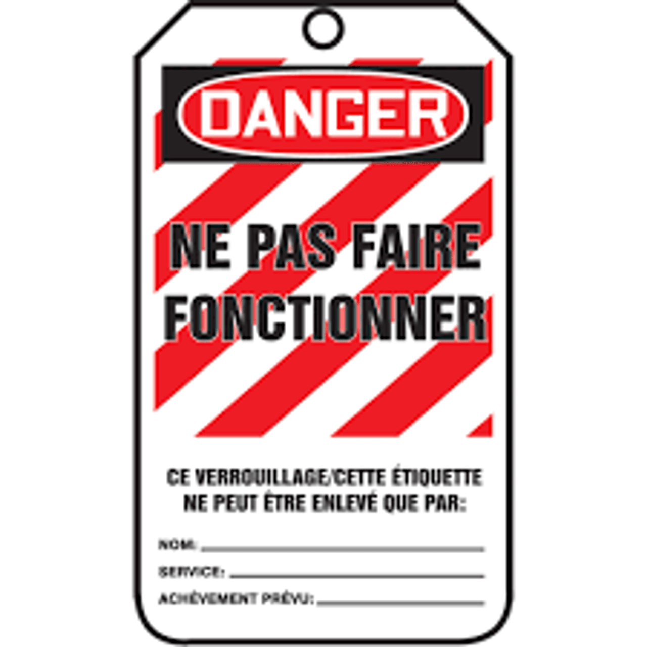 Étiquettes verrouillage plastique 3-3/8" x 5-7/8" français Étiquettes verrouillage plastique 3-3/8" x 5-7/8" français