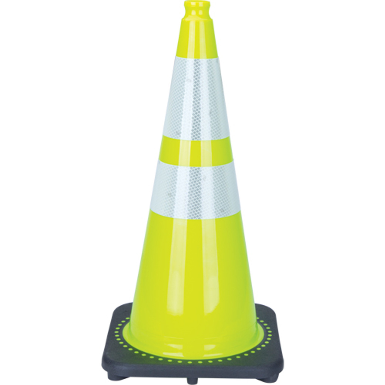 Cône signalisation première qualité 28 pouces Vert lime Bande réfléchissante 4 et 6 pouces