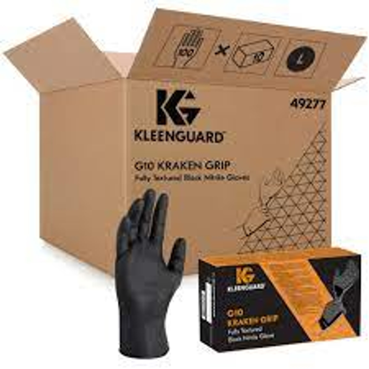 Gants jetables Kraken Grip G10 KleenGuardMC Grand Nitrile 6 mils Sans poudre Noir Gants jetables Kraken Grip G10 KleenGuardMC Grand Nitrile 6 mils Sans poudre Noir