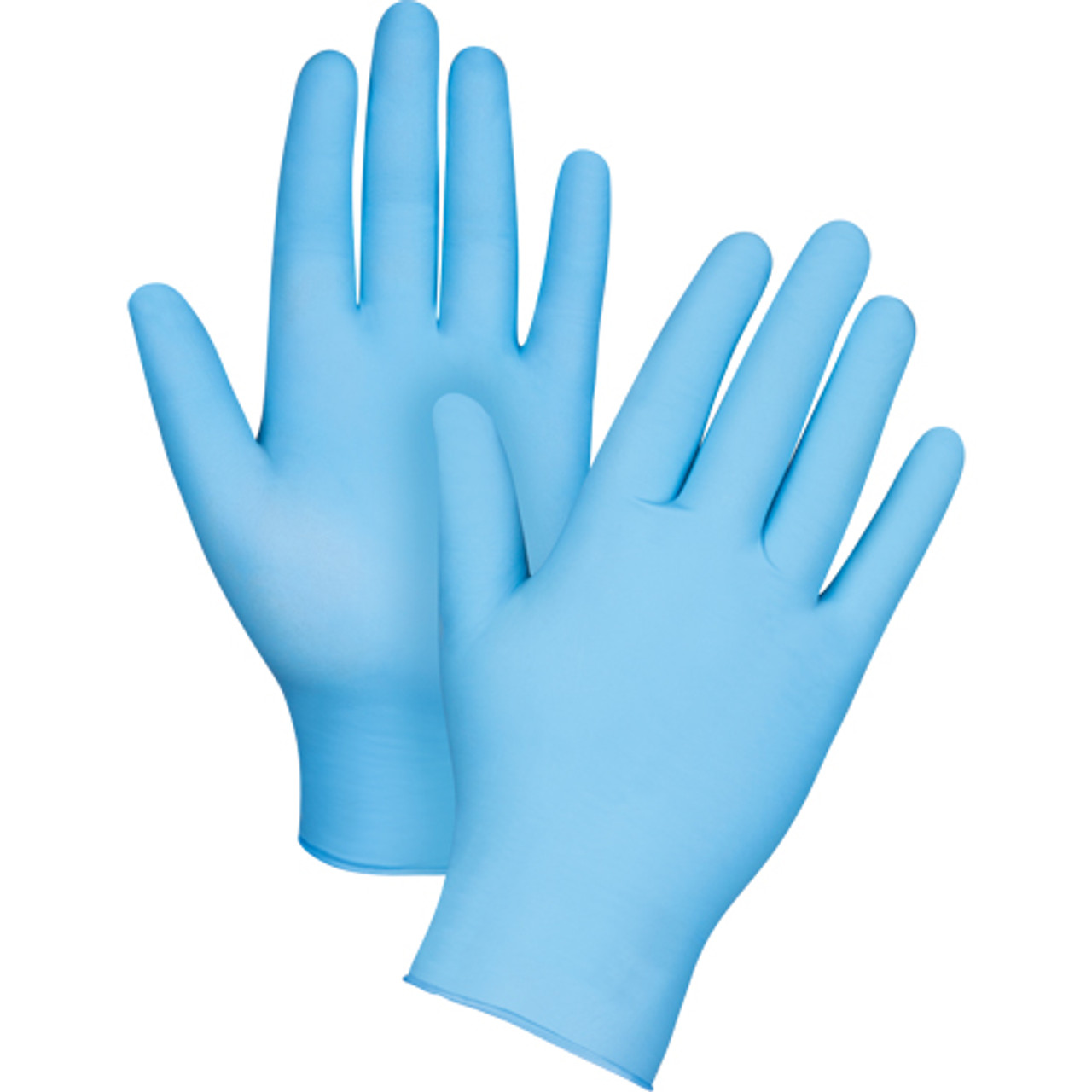 Gants latex jetables pour machine distributrice, taille grand, nitrile, épaisseur 4,5 mils, poudrés, couleur bleu