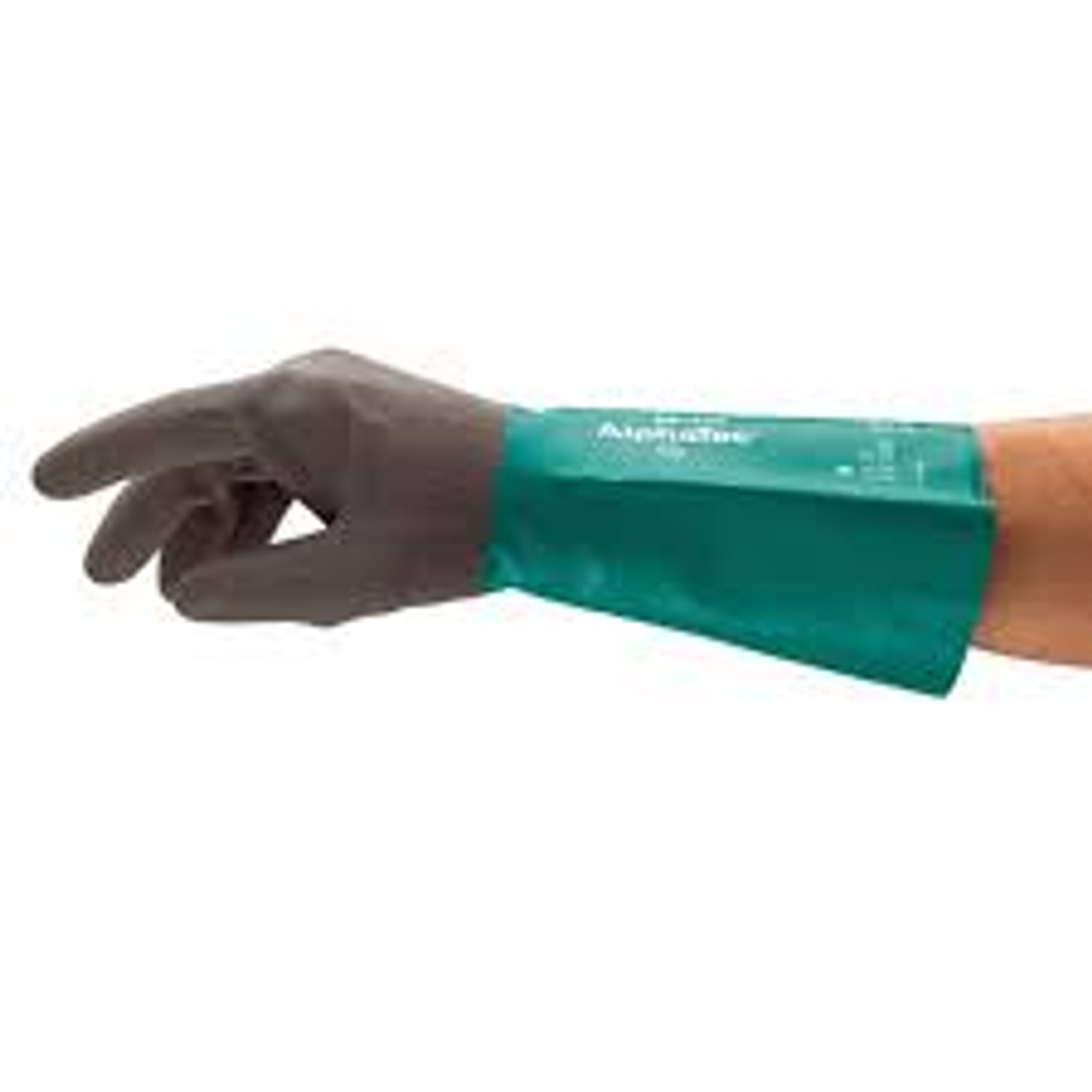 Gants chimiques AlphaTecMD 58-430, Taille 9, 15" lo, Nitrile, Doublure Coton/Ouatée, 10 mils