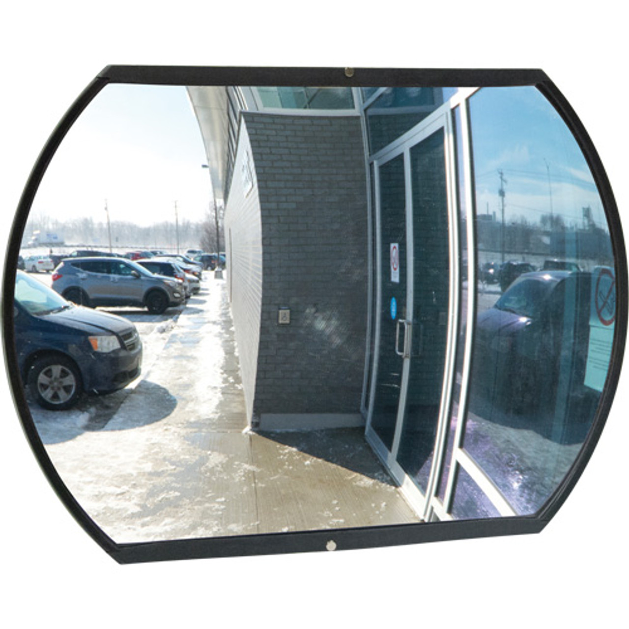 Miroir Convexe Rectangulaire/Rond Supporté, 20" Hauteur x 30" Largeur, Intérieur/Extérieur