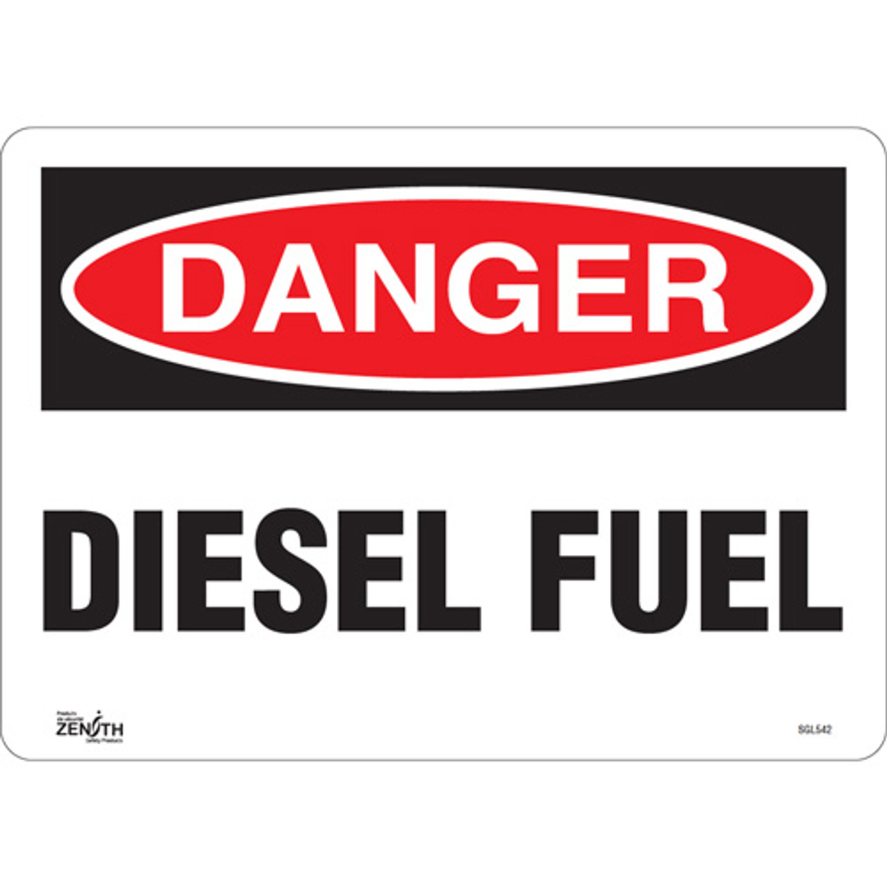 Diesel Fuel Sign, 10x14, Vinyl, English