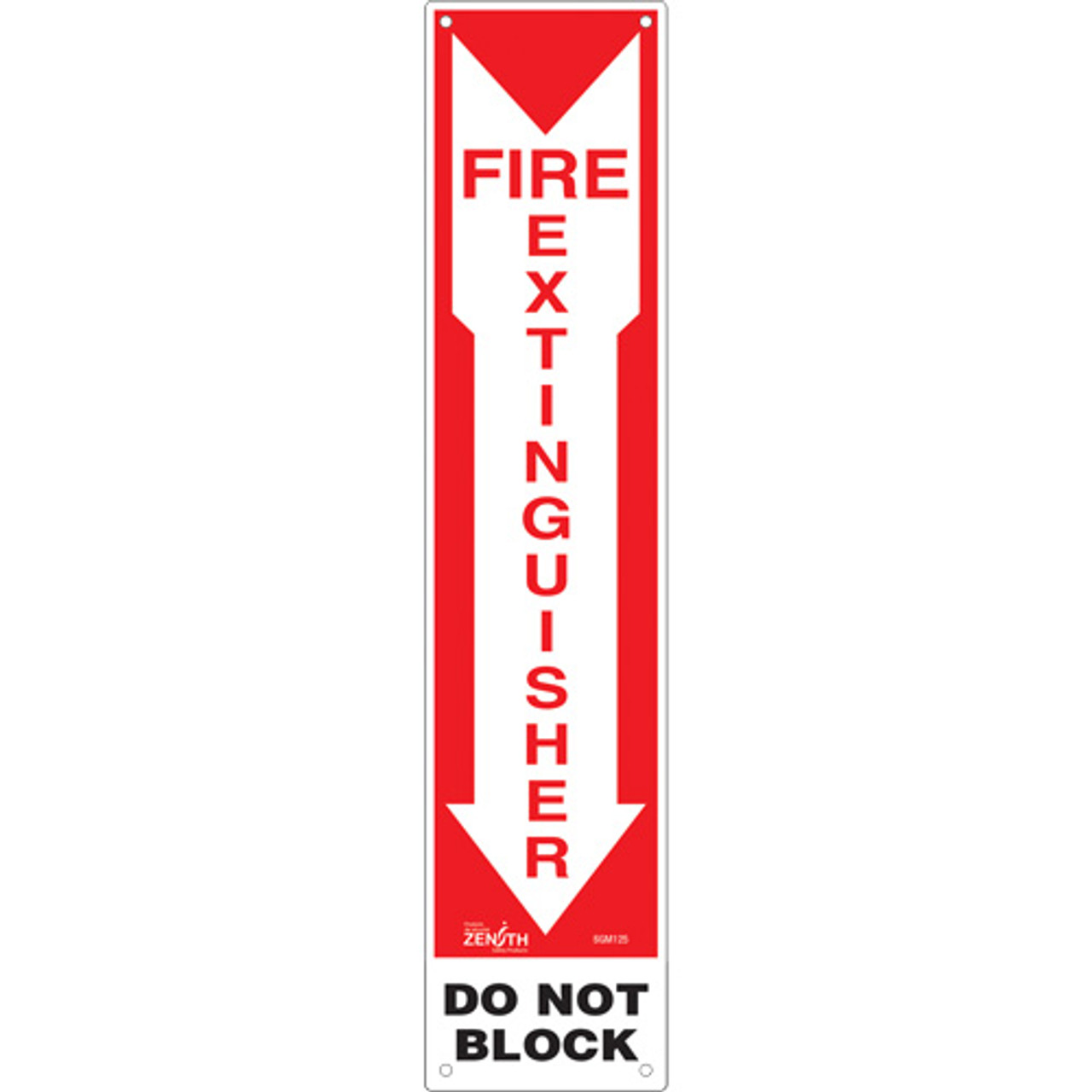 Fire Extinguisher - Ne pas bloquer, 18" x 4", Plastique, Anglais avec pictogramme