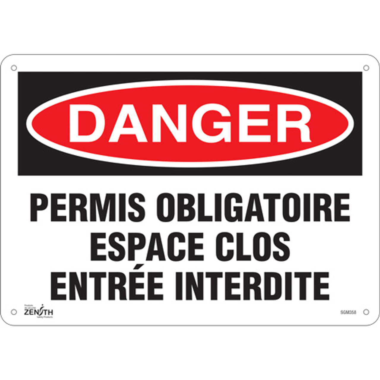 Espace Clos Entrée Interdite - 10 x 14 - Aluminium - Français