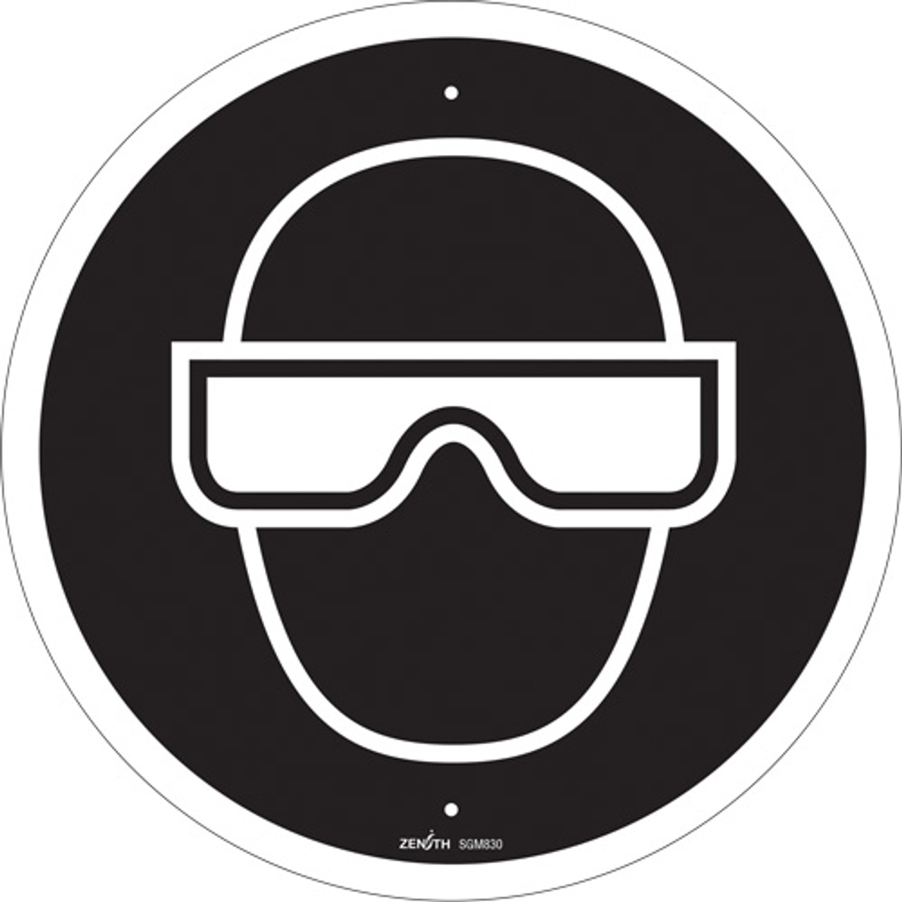 Enseigne sécurité CSA Protection Oculaire Obligatoire 12x12 Plastique Pictogramme