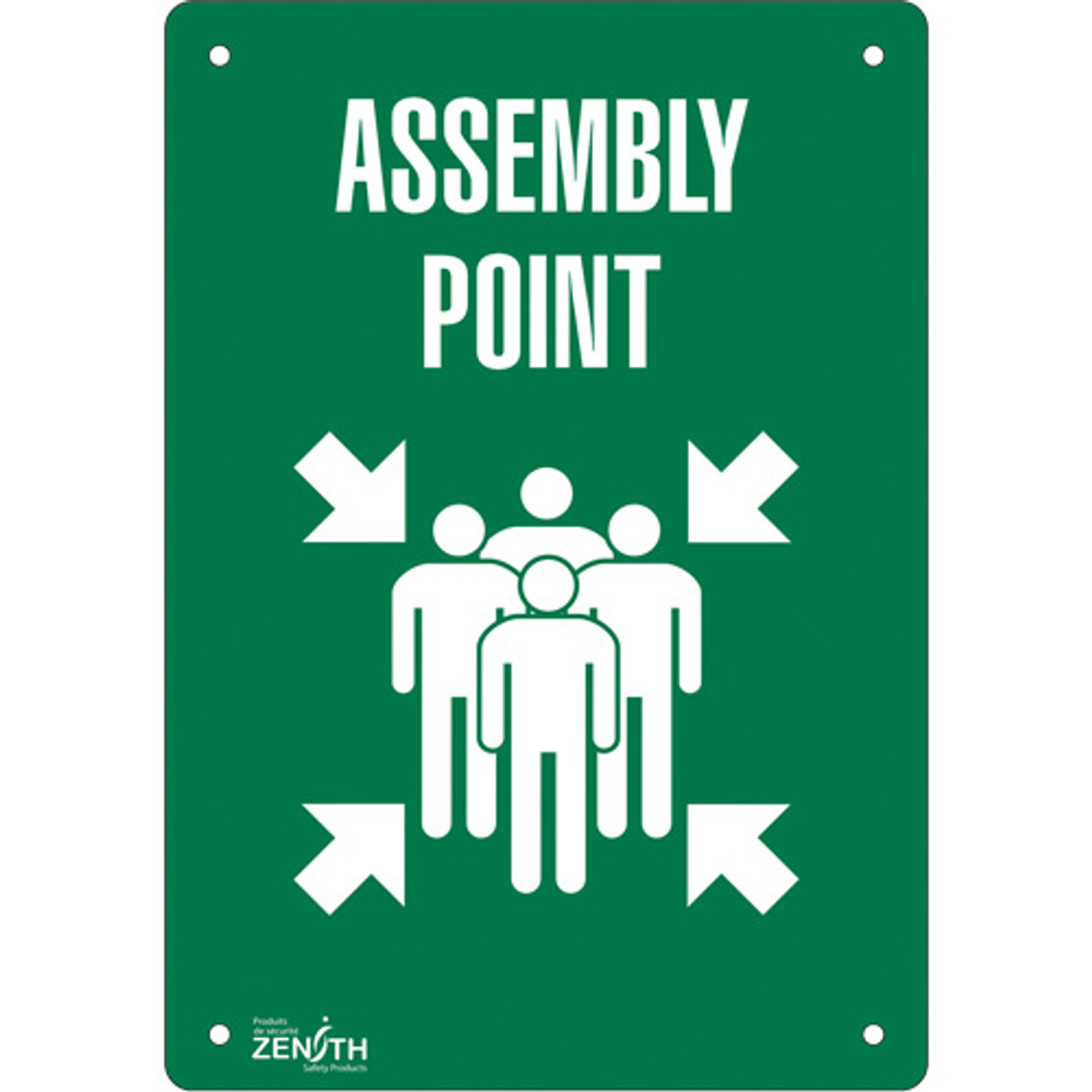 Assembly Point 20x14 Aluminium Anglais Pictogramme