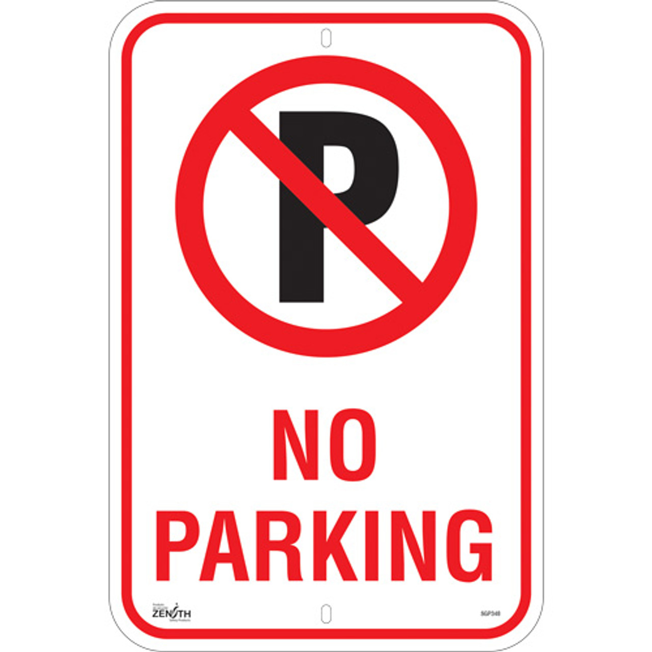 No Parking Sign, 18" x 12", Aluminum, English with Pictogram
