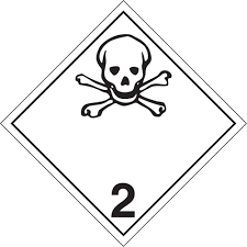 Plaque étiquette gaz toxique TMD en plastique