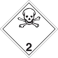 Plaque étiquette gaz toxique TMD en carton