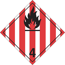 Plaque étiquette solides inflammables TMD en plastique