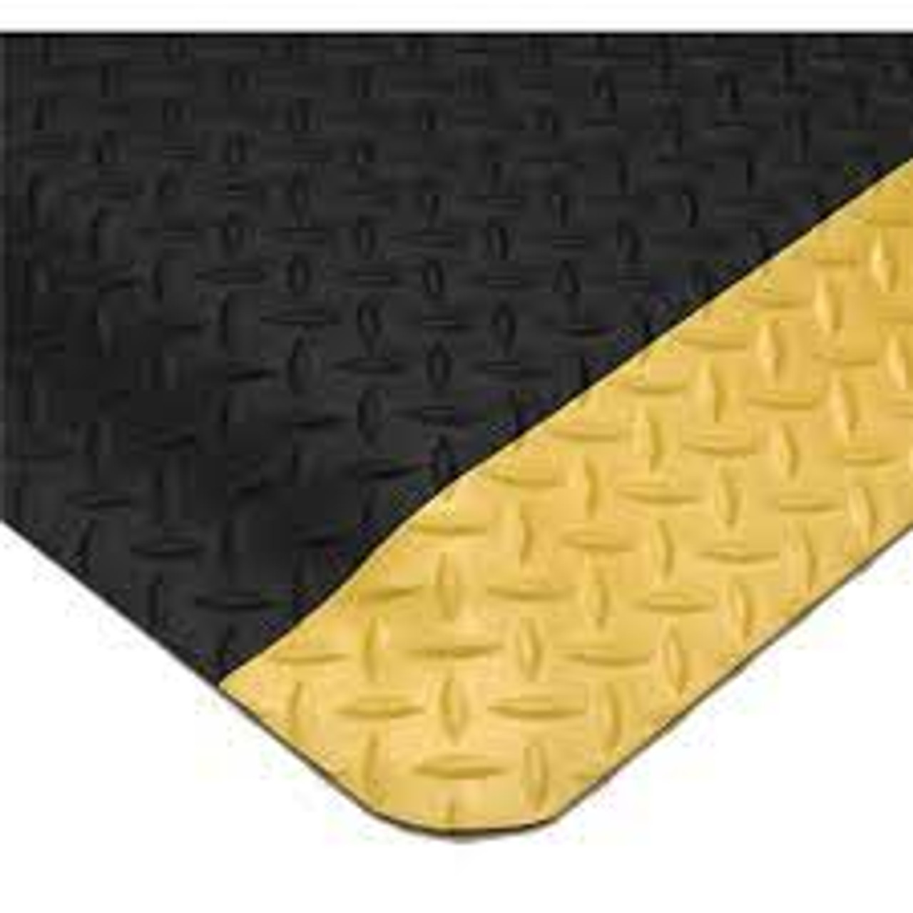 Tapis SpongeCoteMD 415 Losange 3' x 75' x 9/16" Noir/Jaune PVC