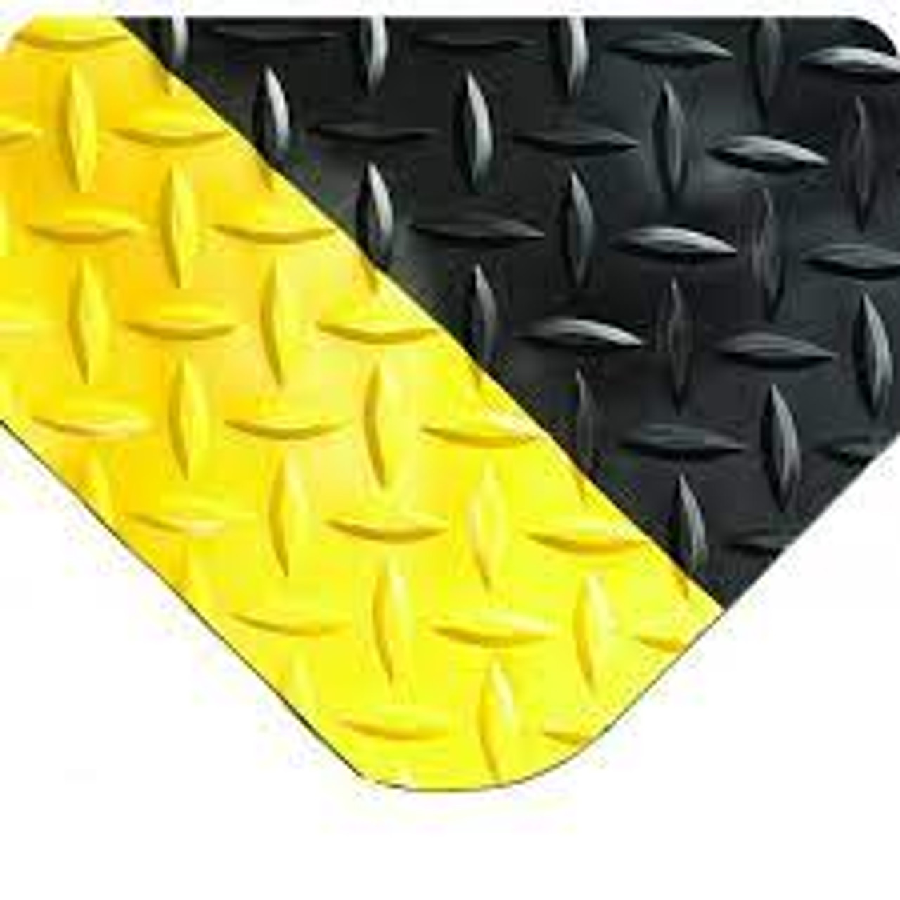 Tapis Losange Select 495, 3' x 5' x 15/16", Noir/Jaune, PVC
