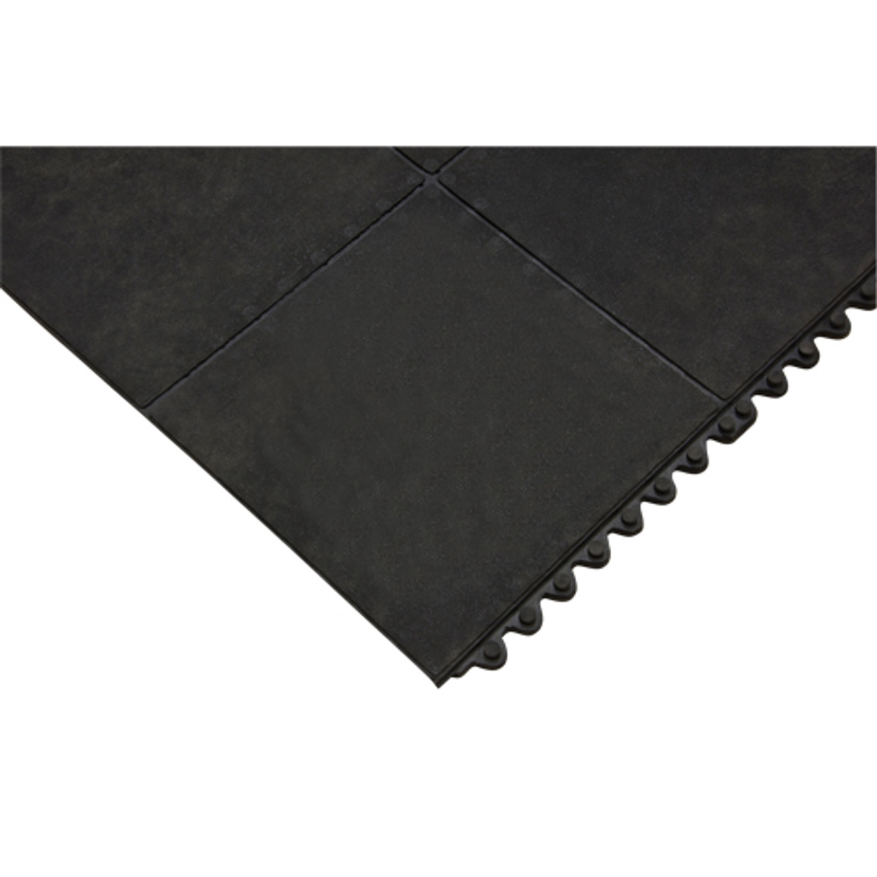 Tapis antidérapant 3' x 3' x 1/2" en caoutchouc naturel noir