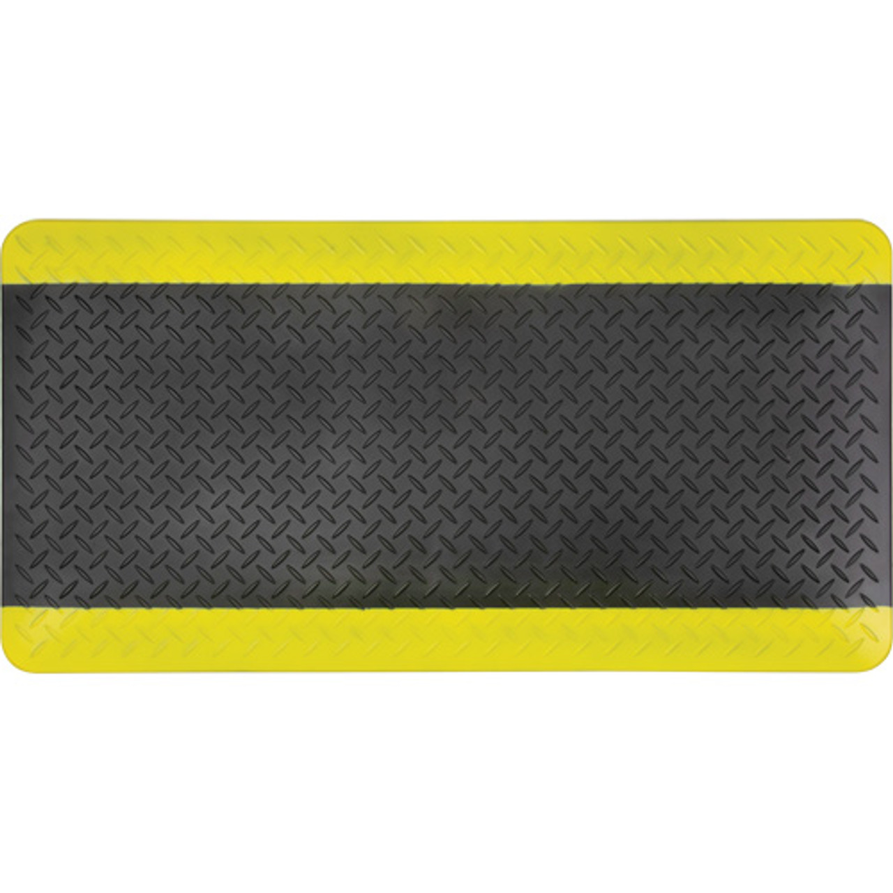 Tapis antifatigue Losange 1-2/3' x 3-1/4' x 3/4" Noir/Jaune Polyuréthane