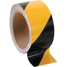 Rubans signalisation danger non-laminé 2" x 108' Vinyle Noir jaune