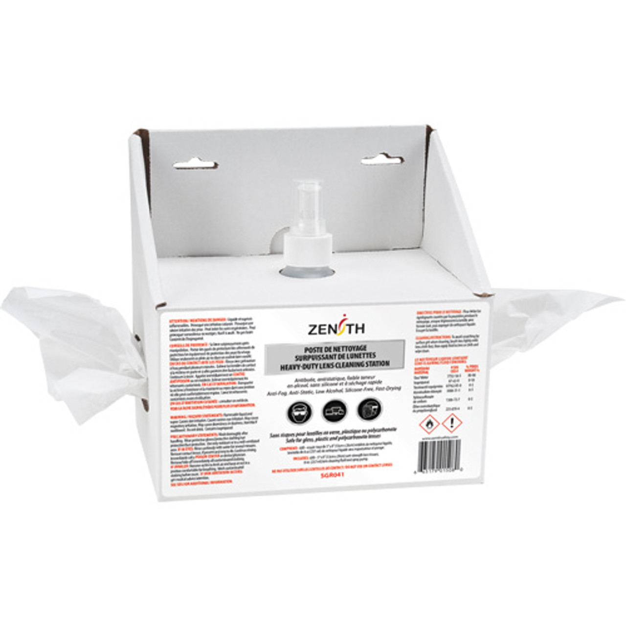 Poste nettoyage lentilles jetable premium, Carton, 8" lo x 4" p x 8" h