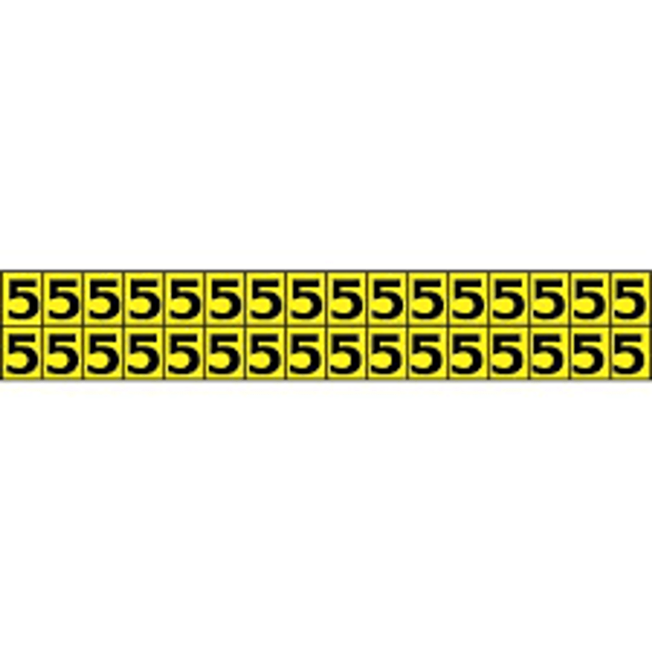 Adhésifs chiffres individuels 5 3-7/8" h Noir jaune
