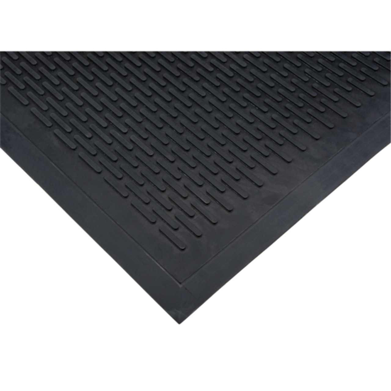 Tapis profil bas caoutchouc Grattoir Type motif plein 3' 5' Noir