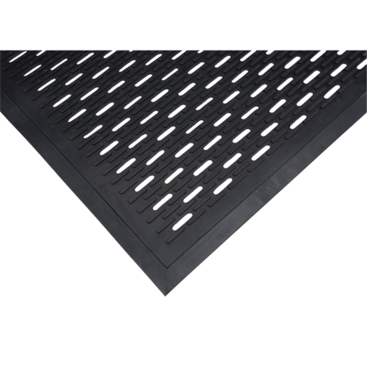 Tapis profil bas caoutchouc Grattoir Type motif fentes 3' 5' Noir