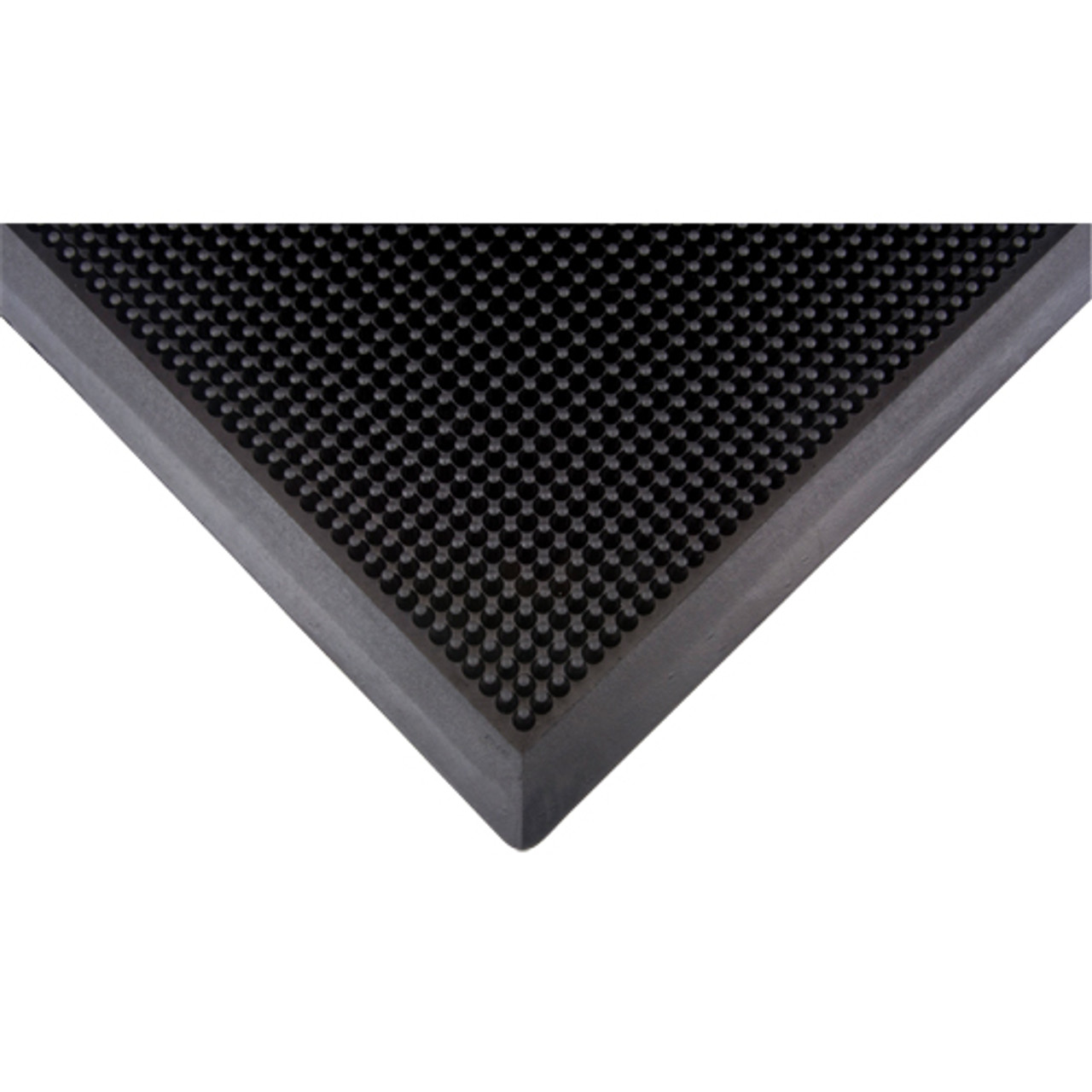 Tapis extérieur en caoutchouc avec motif texturé, 2' x 2-2/3', noir