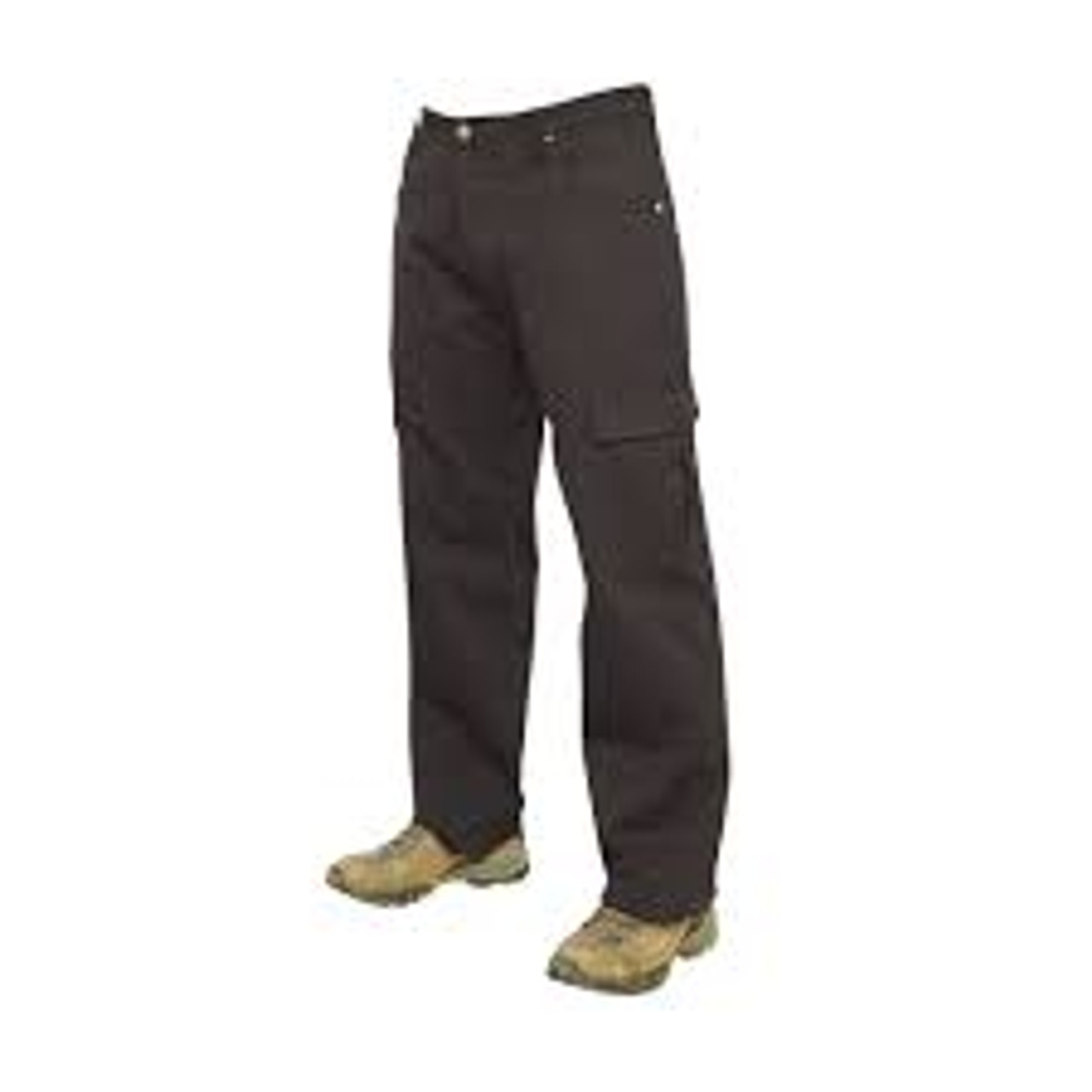 Pantalon cargo extensible en serge, couleur noir, taille 30, entrejambe 32.
