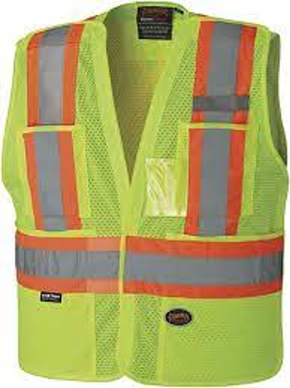 Veste sécurité détachable épaules tombantes, Jaune lime, Grand/T-Grand, Polyester, CSA Z96 classe 2 - niveau 2