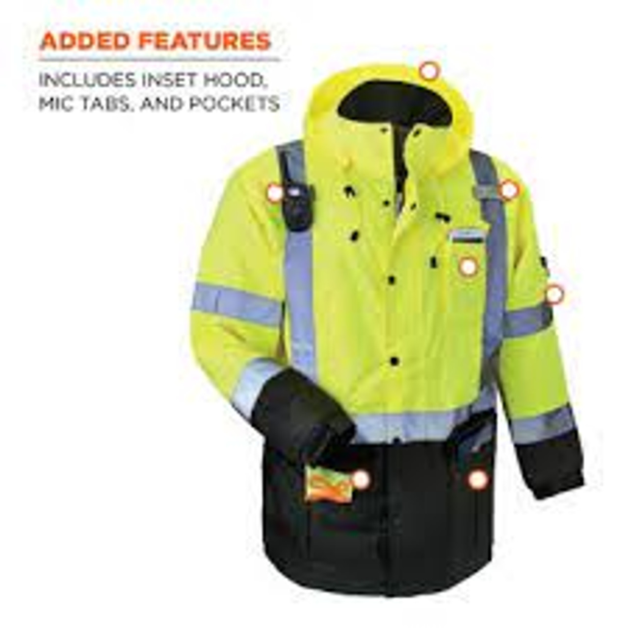Parka thermique GloWearMD 8384 Type R Jaune lime haute visibilité 2T-Grand ANSI/ISEA 107 classe 3
