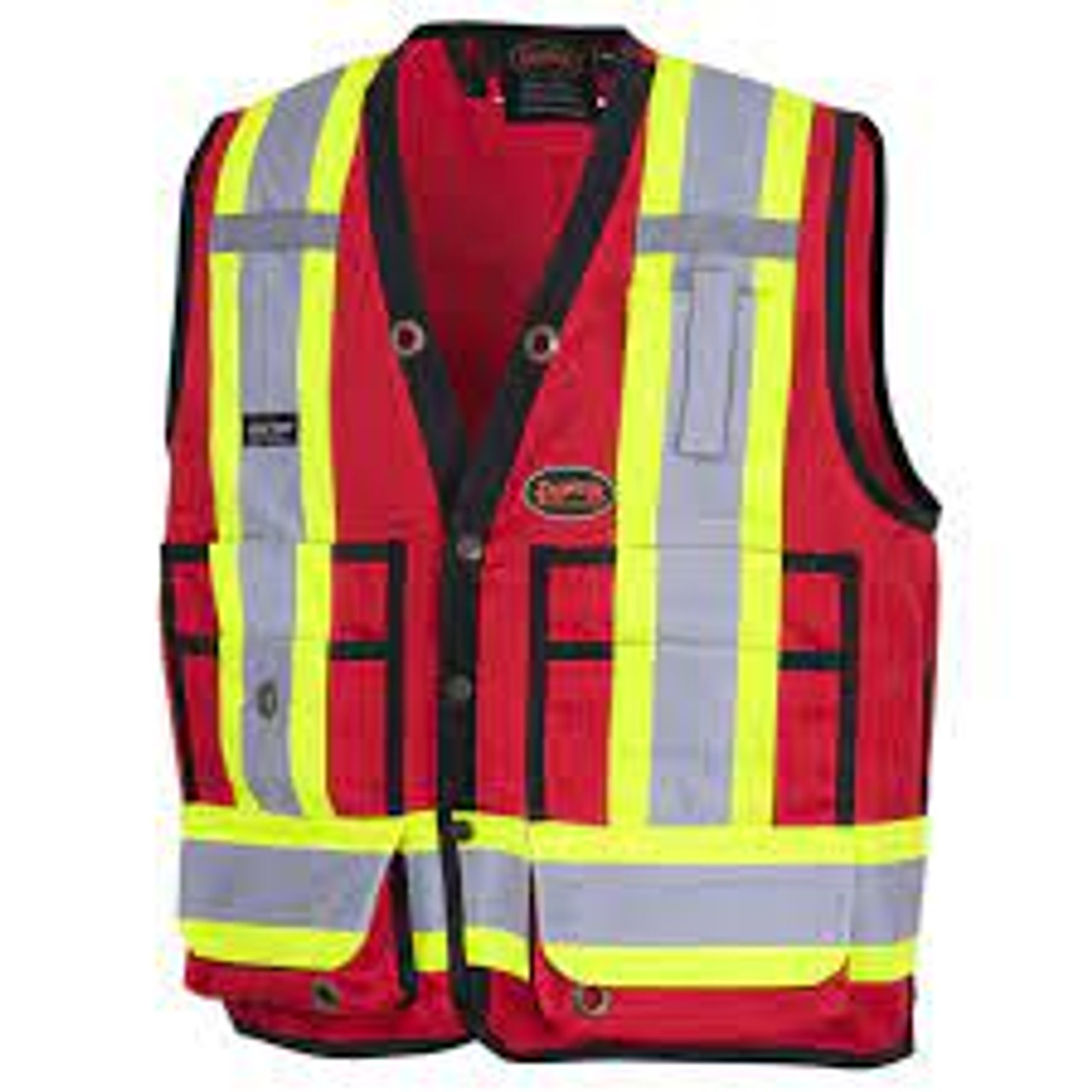 Veste sécurité arpenteur Rouge T-Grand Polyester CSA Z96 classe 1 niveau 2 V1010130-XL