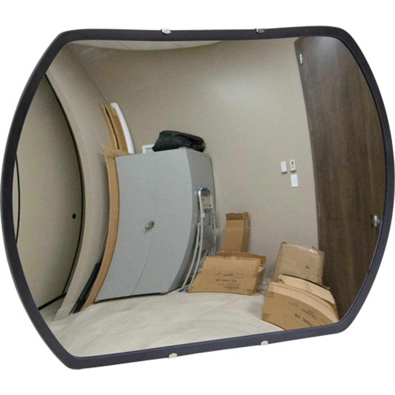 Miroir Convexe Rectangulaire/Rond Supporté, 18" Hauteur x 26" Largeur, Intérieur/Extérieur SGI562