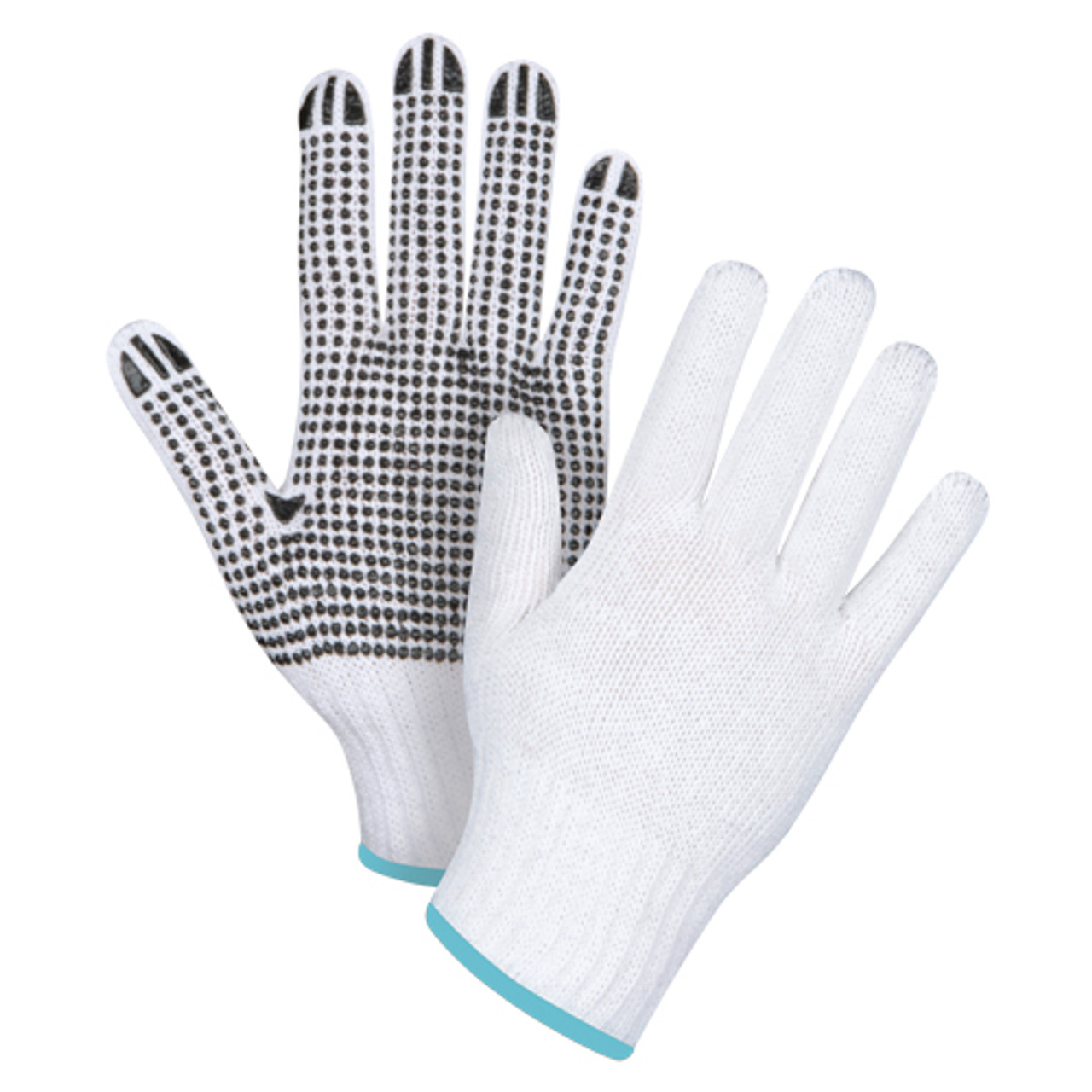 Gants pois poly/coton côté calibre 7 T-Grand (Paquet de 12) SAN492