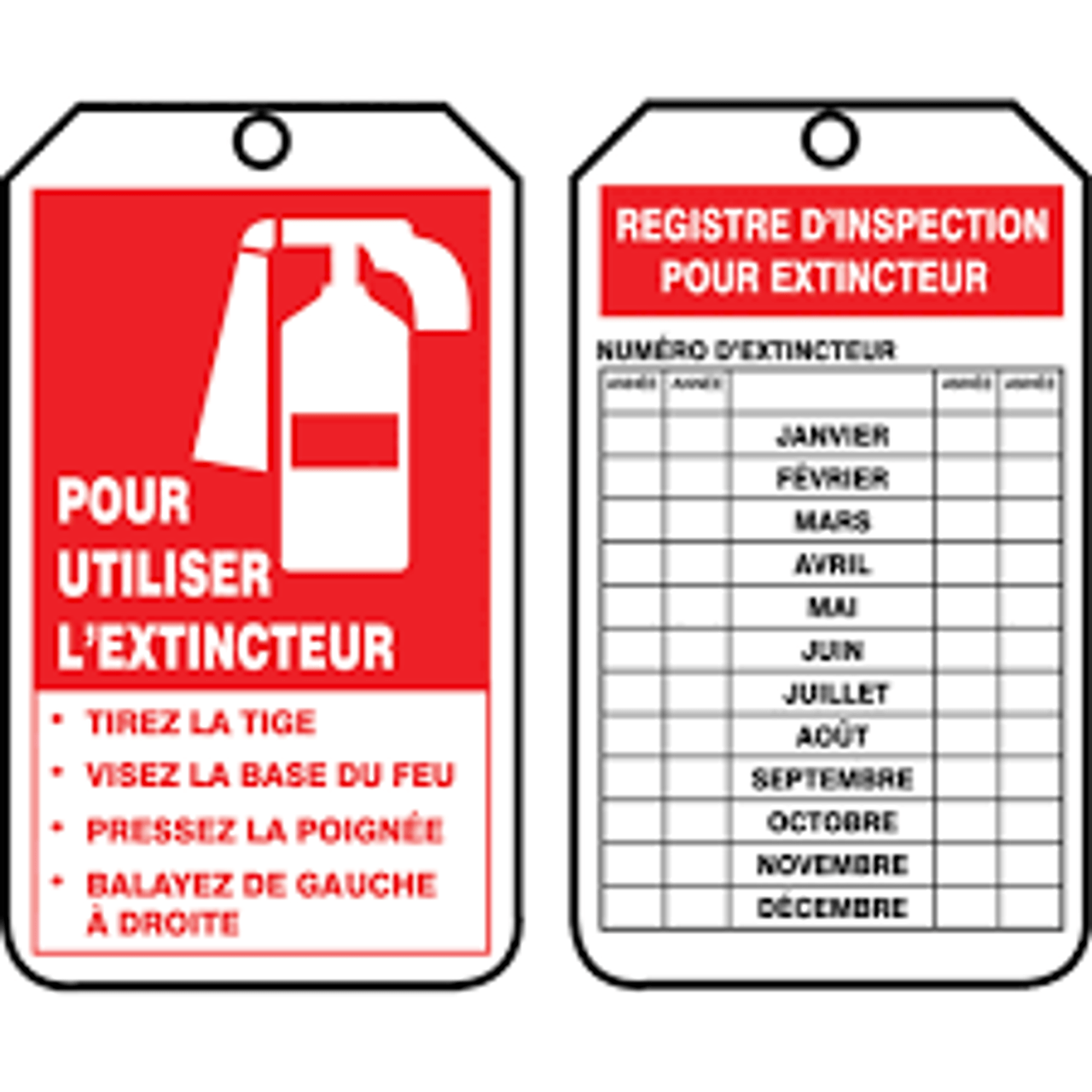 Étiquettes sécurité inspection contrôle équipement, Papier cartonné, 3-1/8" x 5-7/8" h, Français FRTRS218CTP