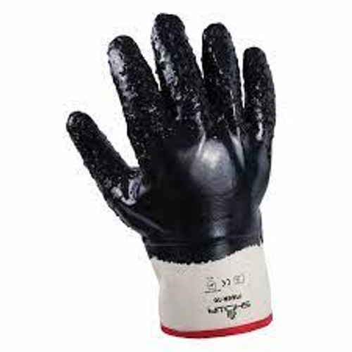 Gants ShowaMC 7166R avec prise rugueuse, taille 10/T-Grand, revêtement en mousse de nitrile, enveloppe en jersey/coton