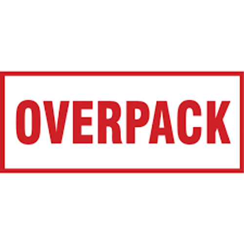 Étiquette manutention "Overpack" 6x2-1/2 Rouge blanc Étiquette manutention "Overpack" 6x2-1/2 Rouge blanc