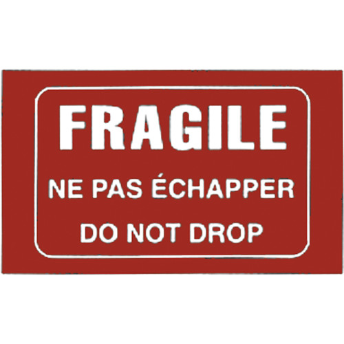 Étiquettes traitement spécial bilingues "Fragile" 5x3 Blanc/rouge