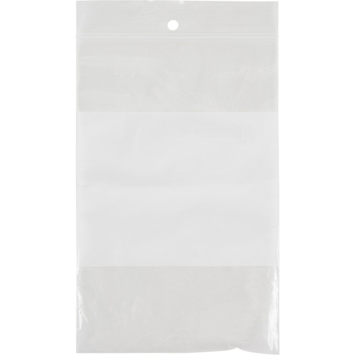 Sacs poly inscriptibles blancs refermables 6" x 4" 2 mils Sacs poly inscriptibles blancs refermables 6" x 4" 2 mils
