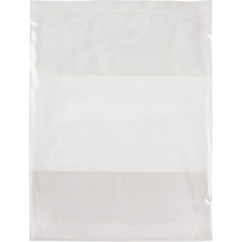 Sacs poly inscriptibles blancs refermables 15" x 12" 2 mils Sacs poly inscriptibles blancs refermables 15" x 12" 2 mils