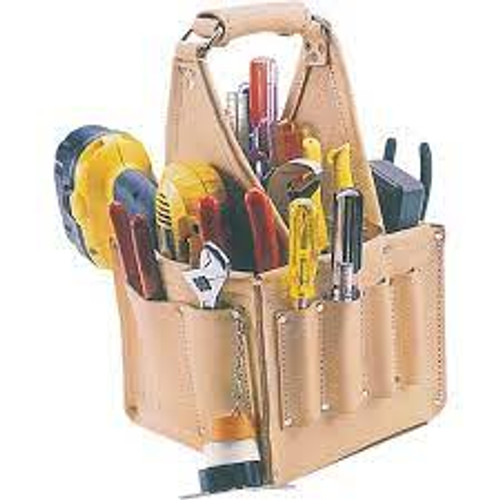 Porte-outils électricien travaux entretien Cuir 17 pochettes Beige Porte-outils électricien travaux entretien Cuir 17 pochettes Beige