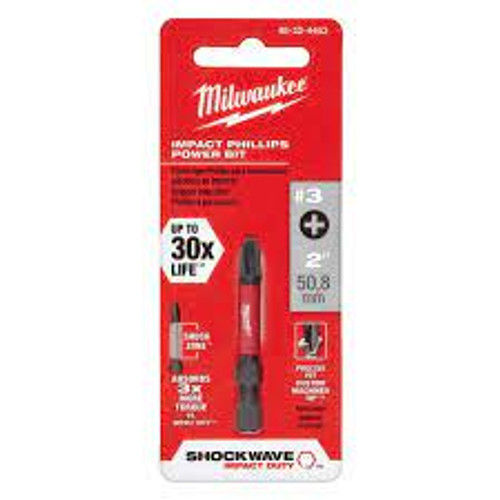 Trépan choc ShockwaveMC Phillips Embout 3 Prise 1/4 Longueur 2 Trépan choc ShockwaveMC Phillips Embout 3 Prise 1/4 Longueur 2