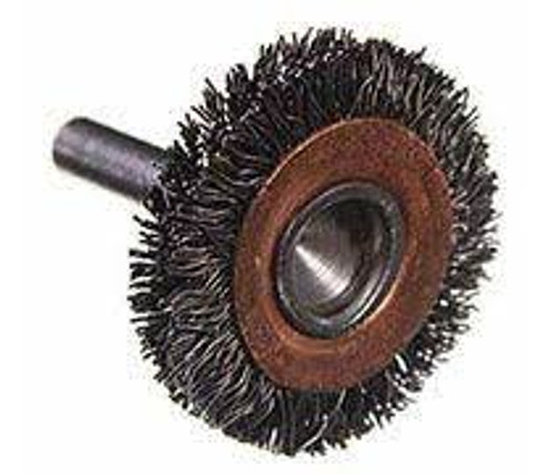 Brosses montées fils crêpés circulaires 1-1/2" 0,014" Tige 1/4"