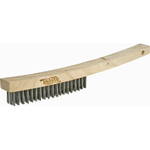 Brosse industrielle manche long, Acier inoxydable, 4x19 fils, Longueur 10-1/4"