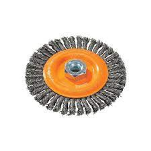 Brosse fils noués cordons soudure Dia. 5" Fils 0,02" Arbre 5/8"-11 Acier Brosse fils noués cordons soudure Dia. 5" Fils 0,02" Arbre 5/8"-11 Acier