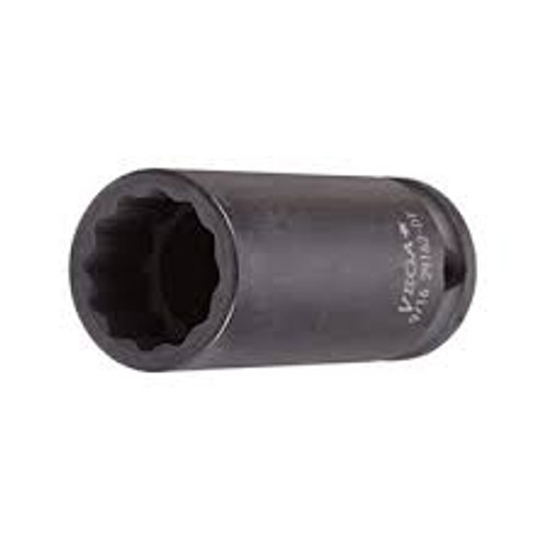 Douille choc 9/16" 3/8" 2" lo 6 pans